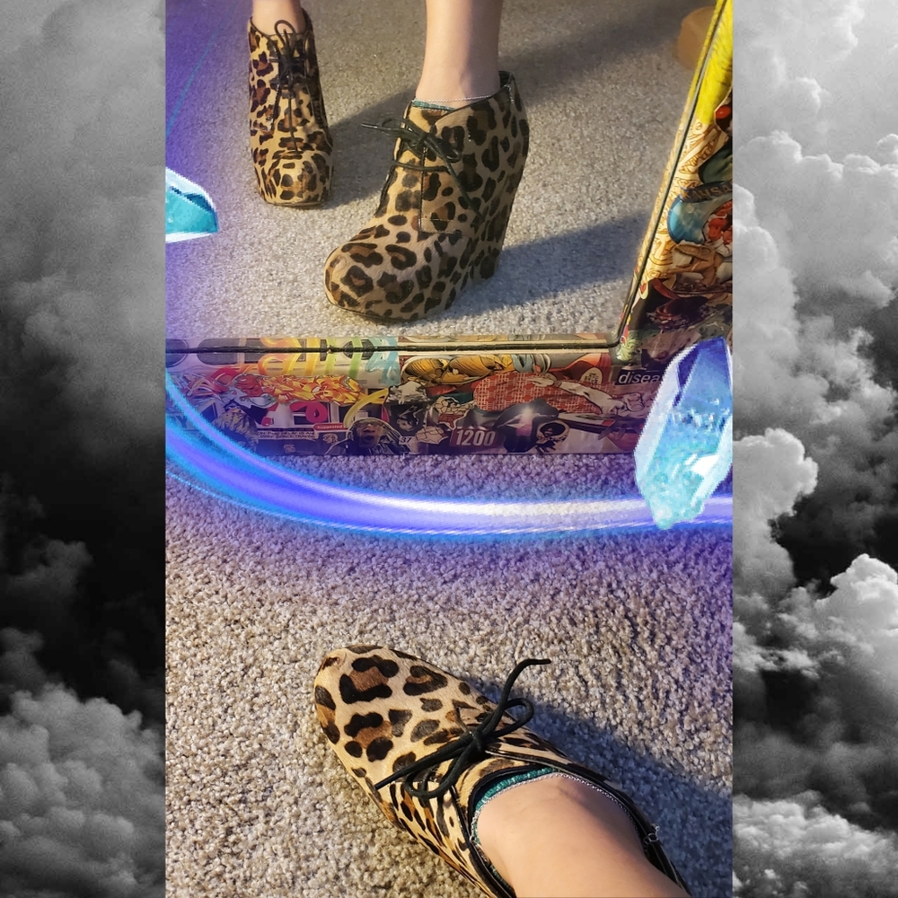 Steve Madden Pony Hair Platform Booties Cheetah